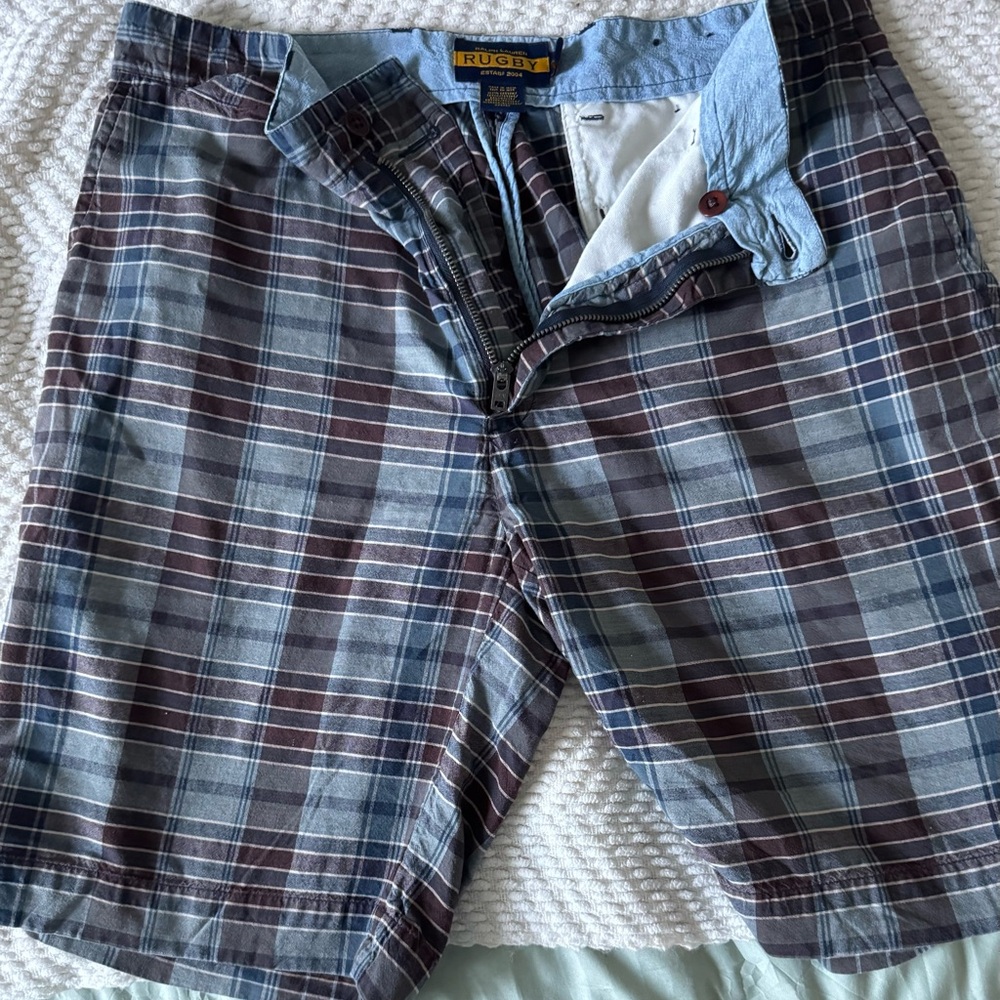 Ralph Lauren Plaid Shorts in Blue and Brown